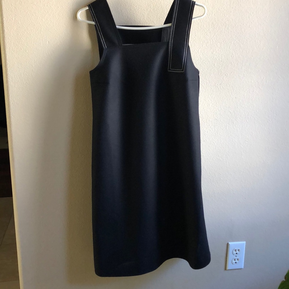 Wool strap dress with top stitching from COS